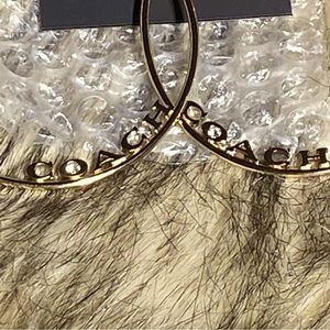 COACH Large Gold Hoop Earrings Crystals in the “O”’s!! Brand New!!